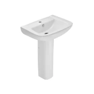 JAQUAR FONTE WALL HUNG BASIN WITH FULL PEDESTAL(FNS-WHT-40801) (FNS-WHT-40801)