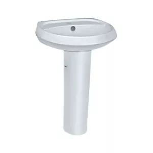 JAQUAR SOLO WALL HUNG BASIN WITH HALF PEDESTAL(SLS-WHT-6801) (SLS-WHT-6801)