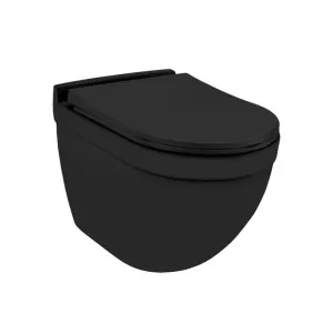 JAQUAR SOLO RIMLESS, BLIND INSTALLATION WALL HUNG WC - BLACK MATT(SLS-BLM-6953BIUFSM) (SLS-BLM-6953BIUFSM)