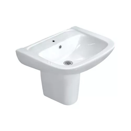 JAQUAR FONTE WALL HUNG BASIN WITH FULL PEDESTAL(FNS-WHT-40301) (FNS-WHT-40301)