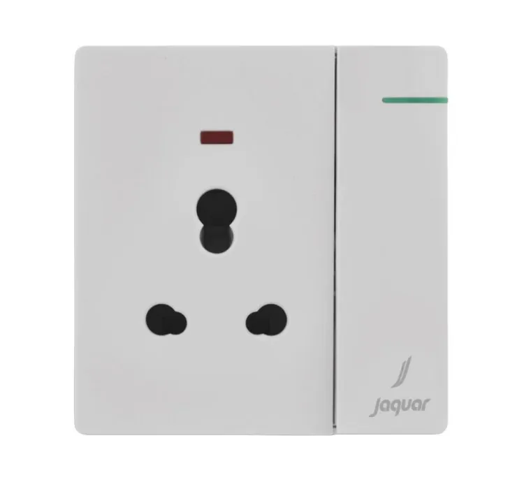 Jaquar 6A+16A Three Pin Socket With Indicator And Big Switch