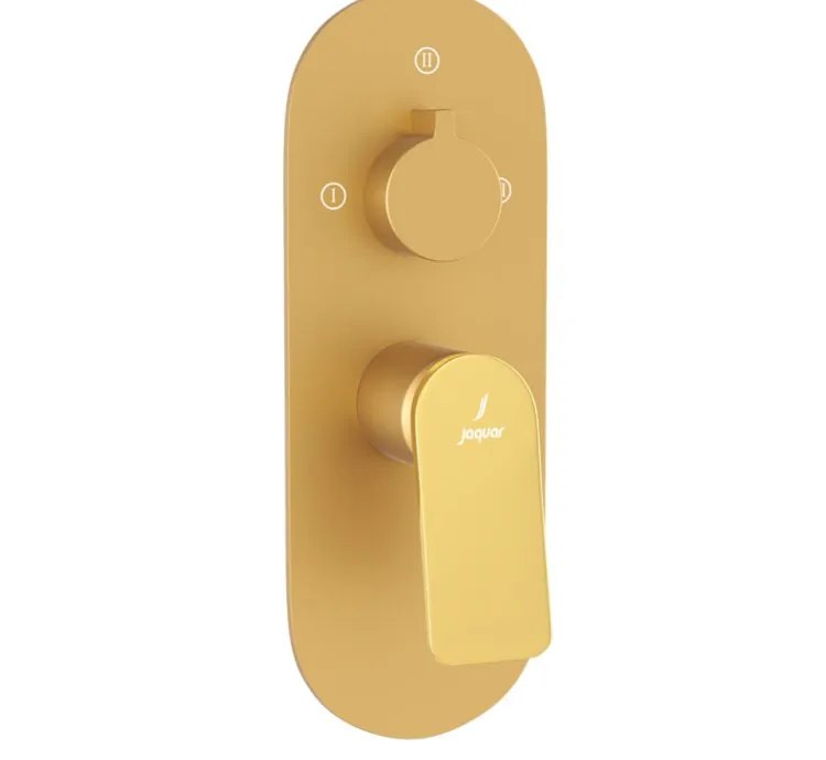 Jaquar Aquamax Exposed Part Kit of Single Lever Shower Mixer with 3-way diverter - Lever: Gold Bright PVD | Body: Gold Matt PVD