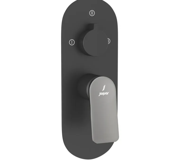 Jaquar Aquamax Exposed Part Kit of Single Lever Shower Mixer with 3-way diverter - Lever: Black Chrome | Body: Black Matt