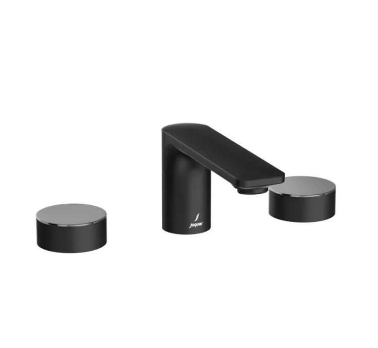 Jaquar 3-Hole Basin Mixer - Lever: Black Chrome | Body: Black Matt