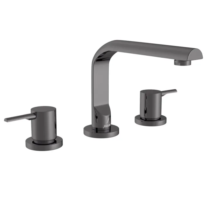 Jaquar 3-Hole Basin Mixer Round Spout - Black Chrome