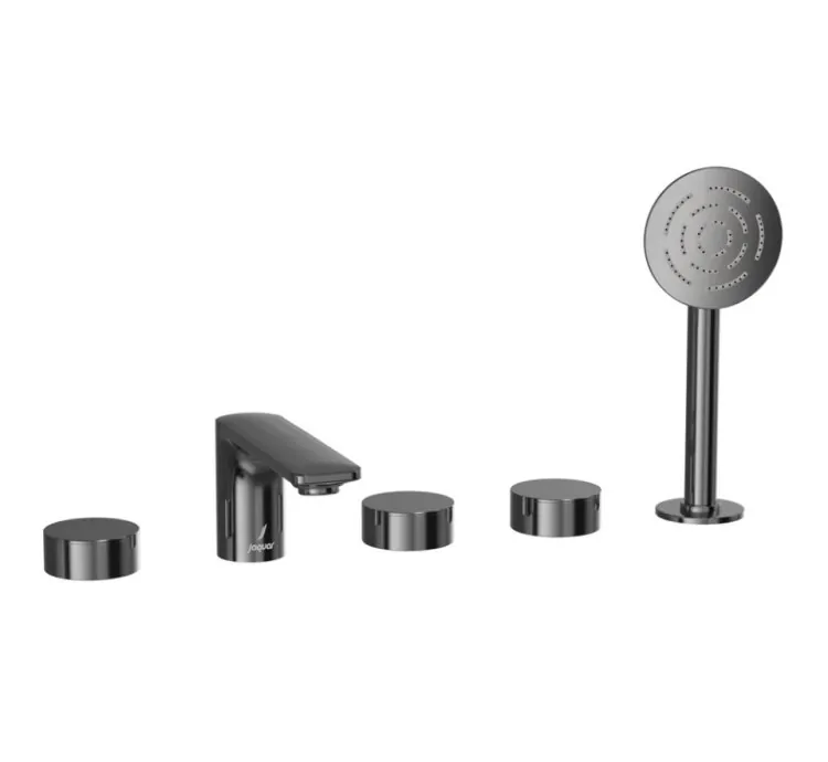 Jaquar 5-Hole Bath Tub Mixer - Black Chrome