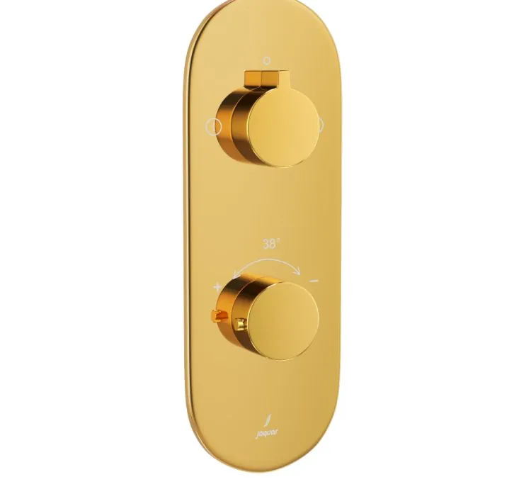 Jaquar Aquamax Exposed Part Kit of Thermostatic Shower Mixer with 2-way diverter - Gold Bright PVD