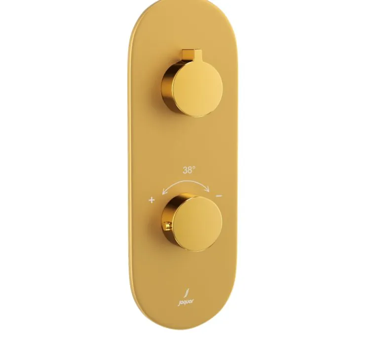 jaquar Aquamax Thermostatic Shower Mixer- Lever: Gold Bright PVD | Body: Gold Matt PVD