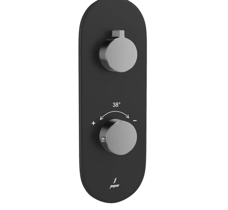 Jaquar Aquamax Thermostatic Shower Mixer- Lever: Black Chrome | Body: Black Matt