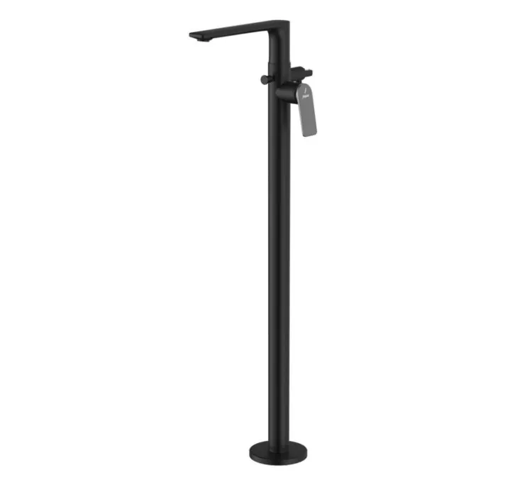 Jaquar Exposed Parts of Floor Mounted Single Lever Bath Mixer - Lever: Black Chrome | Body: Black Matt