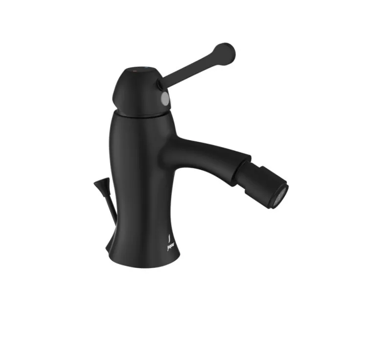 Jaquar Single Lever 1-Hole Bidet Mixer with Popup Waste System - Black Matt