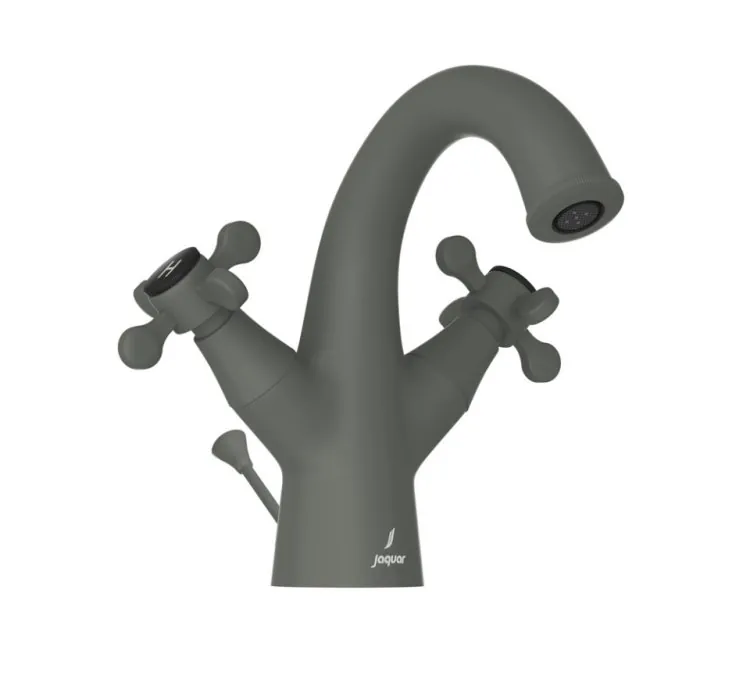 Jaquar Central Hole Basin Mixer with Popup Waste System - Graphite