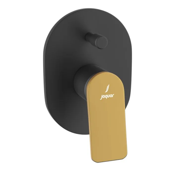 Jaquar Single Lever Concealed Divertor - Lever: Gold Matt PVD | Body: Black Matt (LAG-BGM-91065MK)
