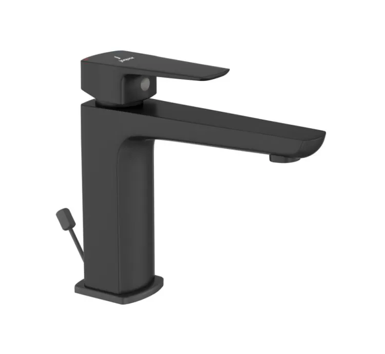 Jaquar Single Lever Basin Mixer with Popup Waste - Black Matt (KUP-BLM-35051BPM)