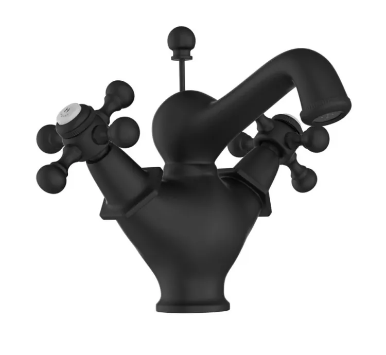 Jaquar Central Hole Basin Mixer with popup waste - Black Matt (QQT-BLM-7169B)