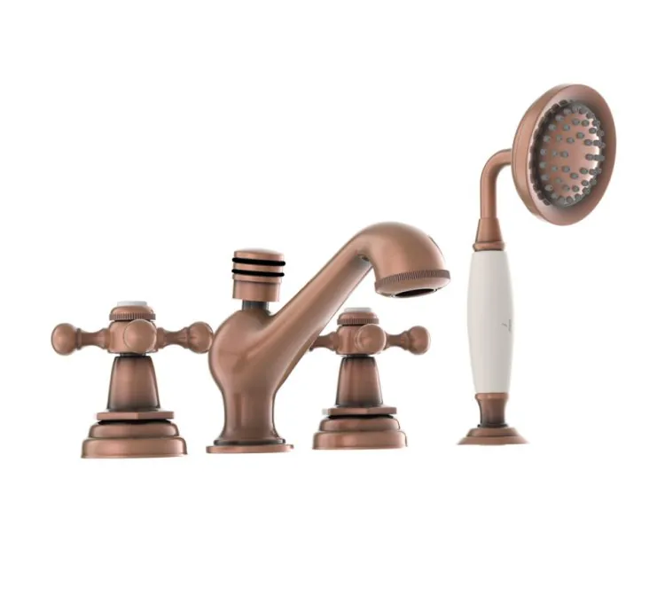 Jaquar 4-Hole Bath Tub Mixer - Antique Copper (QQT-ACR-7277)