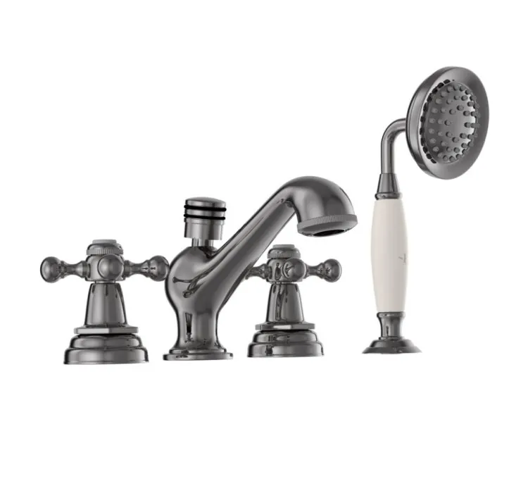 Jaquar 4-Hole Bath Tub Mixer - Black Chrome (QQT-BCH-7277)