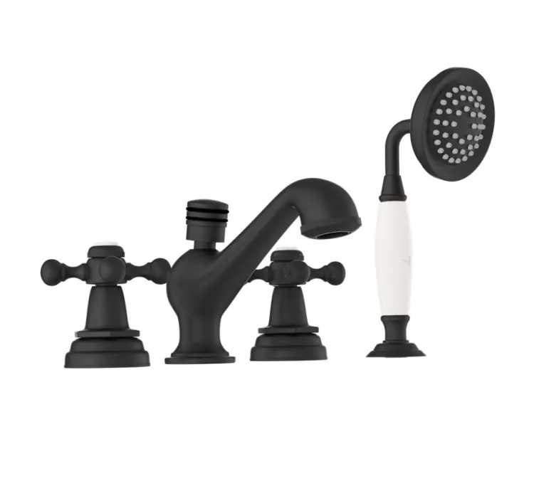 Jaquar 4-Hole Bath Tub Mixer - Black Matt (QQT-BLM-7277)