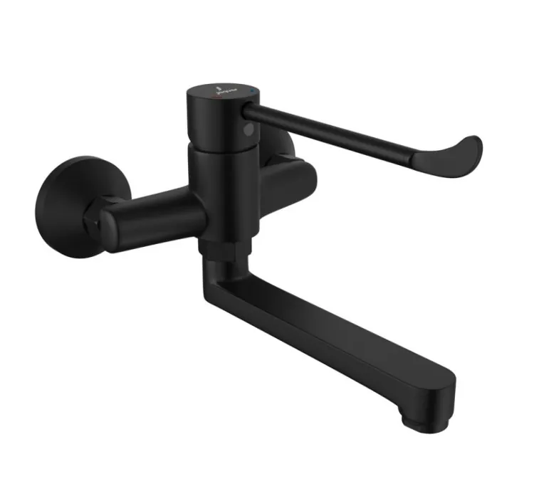 Jaquar Single Lever Surgical Purpose Elbow Action Sink Mixer (Wall Mounted) - Black Matt (FLP-BLM-5166PM)