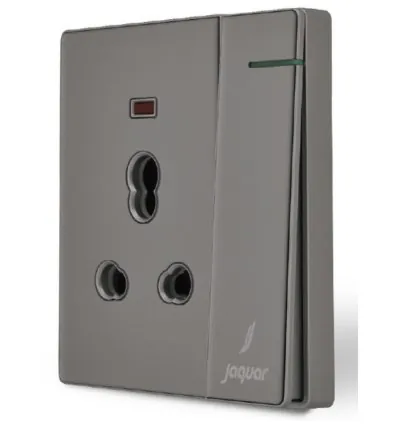 Jaquar 6A+16A Three Pin Socket With Indicator And Big Switch