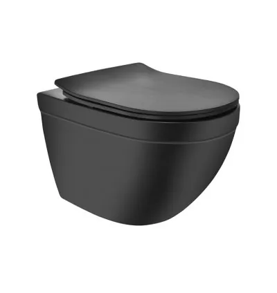 Jaquar Rimless, Blind Installation Wall Hung WC - Black Matt (SLS-BLM-6953BIUFSMN)