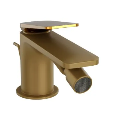 Jaquar Single Lever 1-Hole Bidet Mixer - Lever: Gold Bright PVD | Body: Gold Matt PVD