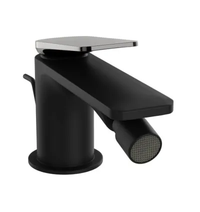 Jaquar Single Lever 1-Hole Bidet Mixer - Lever: Black Chrome | Body: Black Matt