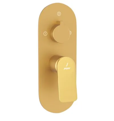 Jaquar Aquamax Exposed Part Kit of Single Lever Shower Mixer with 3-way diverter - Lever: Gold Bright PVD | Body: Gold Matt PVD