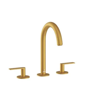 Jaquar 3-Hole Basin Mixer with Pipe Spout - Gold Matt PVD