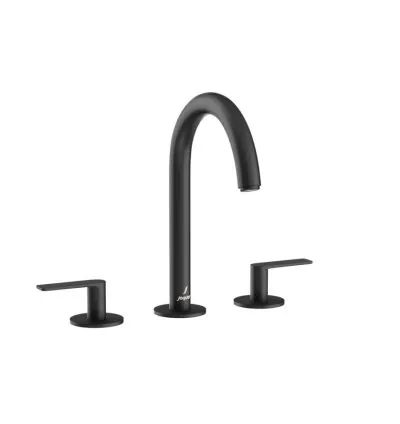 Jaquar 3-Hole Basin Mixer with Pipe Spout - Black Matt