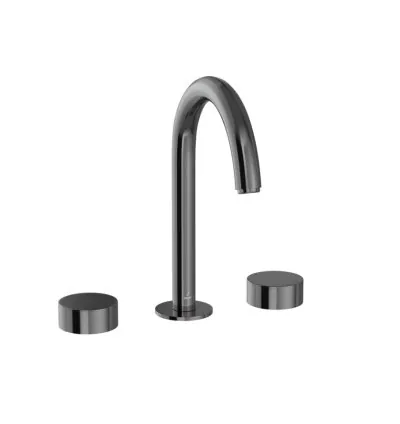 Jaquar 3-Hole Basin Mixer with Pipe Spout - Black Chrome