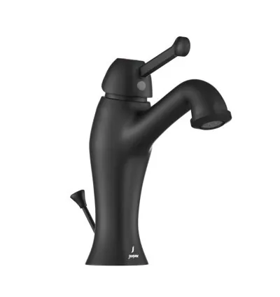 Jaquar Single Lever Basin Mixer with Popup Waste - Black Matt