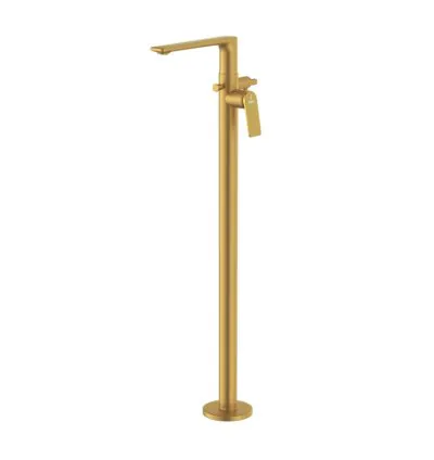 Jaquar Exposed Parts of Floor Mounted Single Lever Bath Mixer - Lever: Gold Bright PVD | Body: Gold Matt PVD
