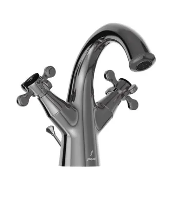Jaquar Central Hole Basin Mixer with Popup Waste System - Black chrome