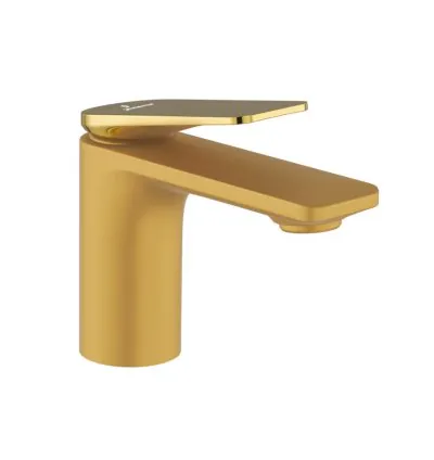 Jaquar Single Lever Basin Mixer - Lever: Gold Bright PVD | Body: Gold Matt PVD
