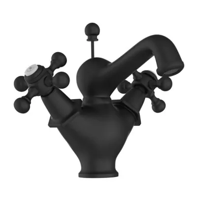 Jaquar Central Hole Basin Mixer with popup waste - Black Matt (QQT-BLM-7169B)