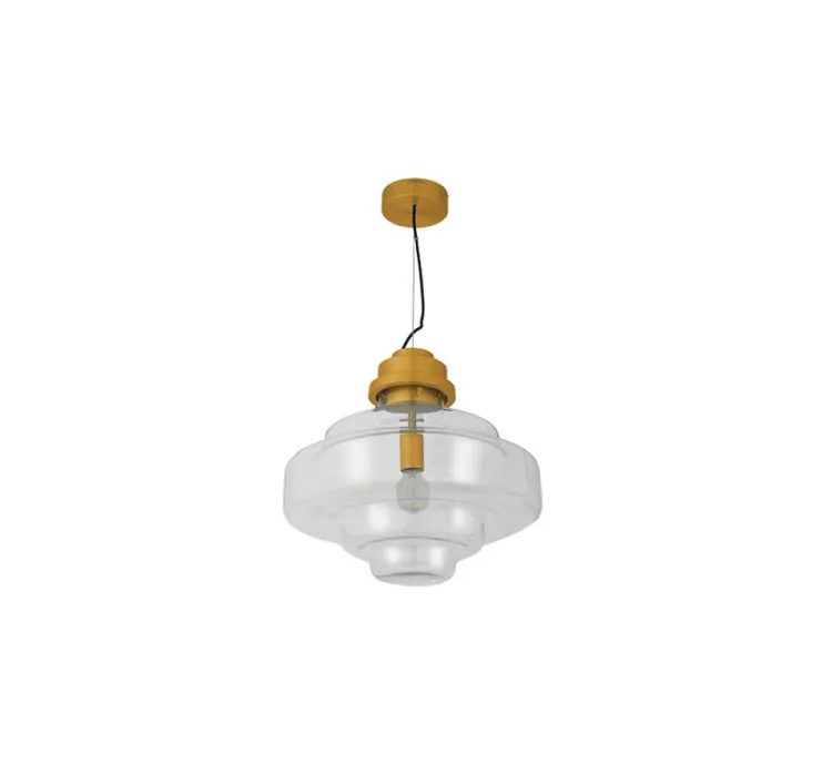 Jaquar 1 Light Clear Glass Pendant Light (DPN-GLD-SLKS2450S1) (DPN-GLD-SLKS2450S1)