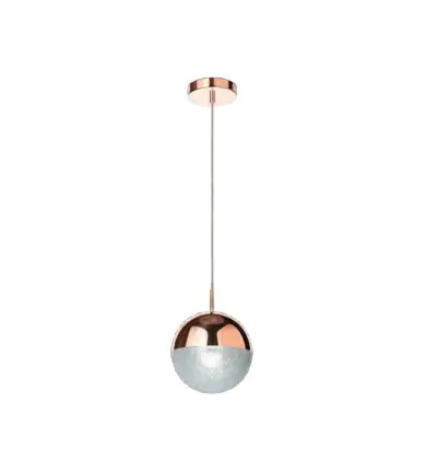 Jaquar 1 Light clear globe glass pendant - Chrome (DPN-CHR-MD140030571C) (DPN-CHR-MD140030571C)