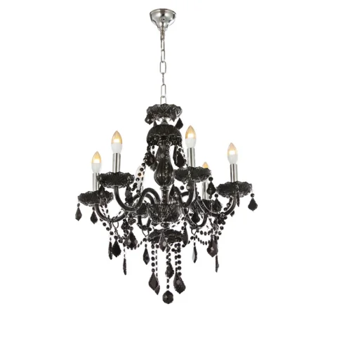 Jaquar 6 LT Black Crystal Chandelier (DCH-BLK-CHL0006PRE14) (DCH-BLK-CHL0006PRE14)
