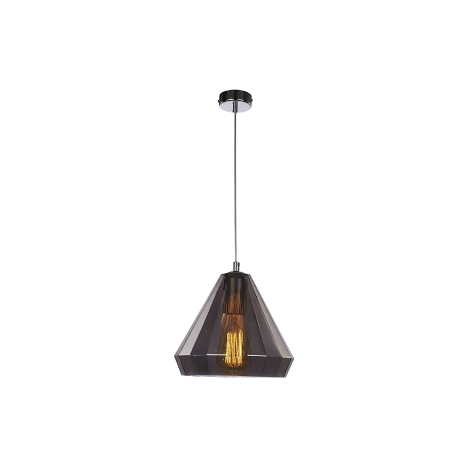 Jaquar 1 LT Smoky Glass Pendant (DPN-CHR-MD150031271B) (DPN-CHR-MD150031271B)