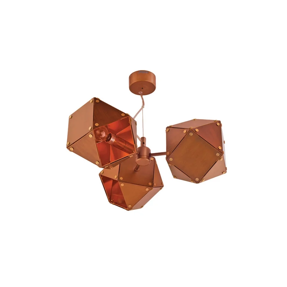 Jaquar 3 Light Aluminium Hexagon Pendant (DPN-COP-SL1204S3) (DPN-COP-SL1204S3)