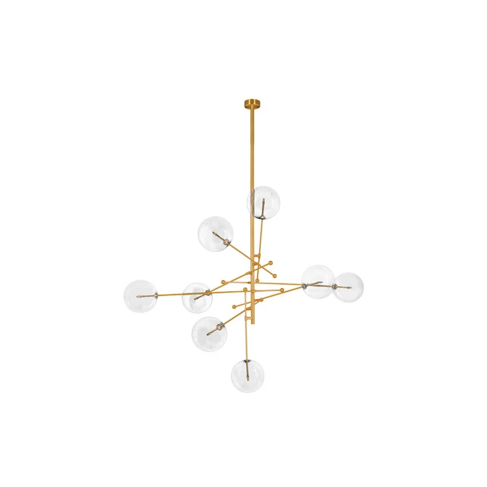 Jaquar 8 Light Clear Glass Ceiling Light (DCH-BRS-SL1260S3) (DCH-BRS-SL1260S3)