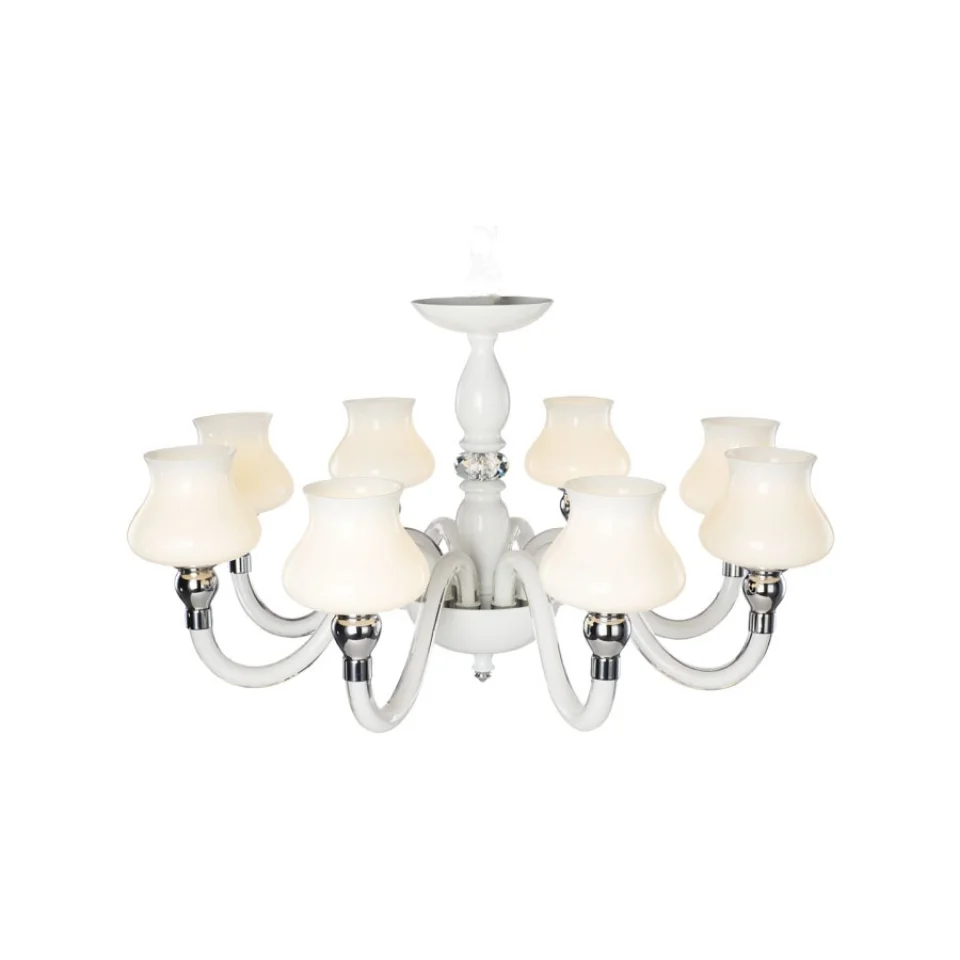 Jaquar 8 LT White Pitcher Chandelier (DCH-WTC-MD150300088A) (DCH-WTC-MD150300088A)