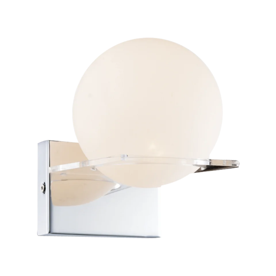 Jaquar 1 LT Opal Glass Wall Lamp (DBL-CHR-MB12021151A) (DBL-CHR-MB12021151A)