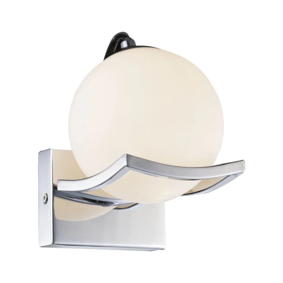 Jaquar 1 LT Opal Glass Wall Lamp (DBL-CHR-MB12021161A) (DBL-CHR-MB12021161A)