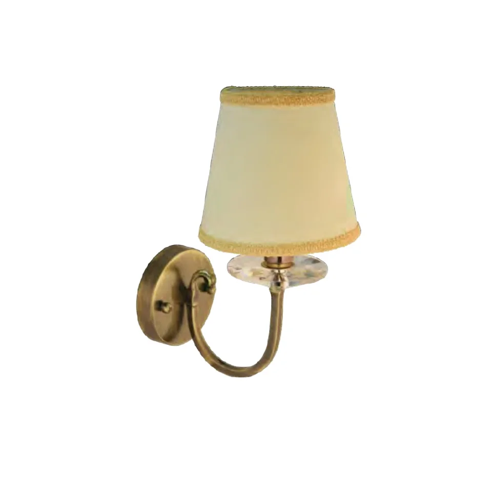 Jaquar 1 Light fabric shade wall lamp (DCW-ABR-FBCRYS155) (DCW-ABR-FBCRYS155)