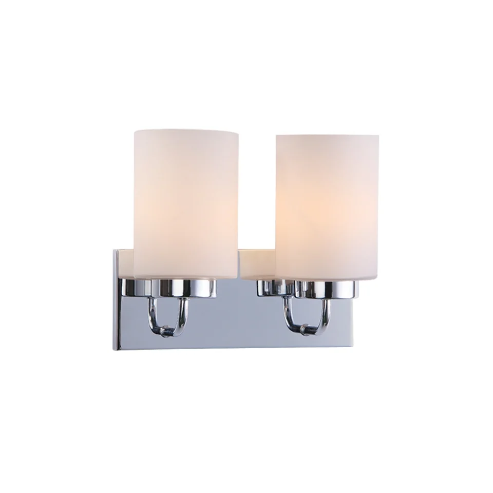 Jaquar 2 LT Frosted glass Wall Lamp (DWL-CHR-MB160275542A) (DWL-CHR-MB160275542A)