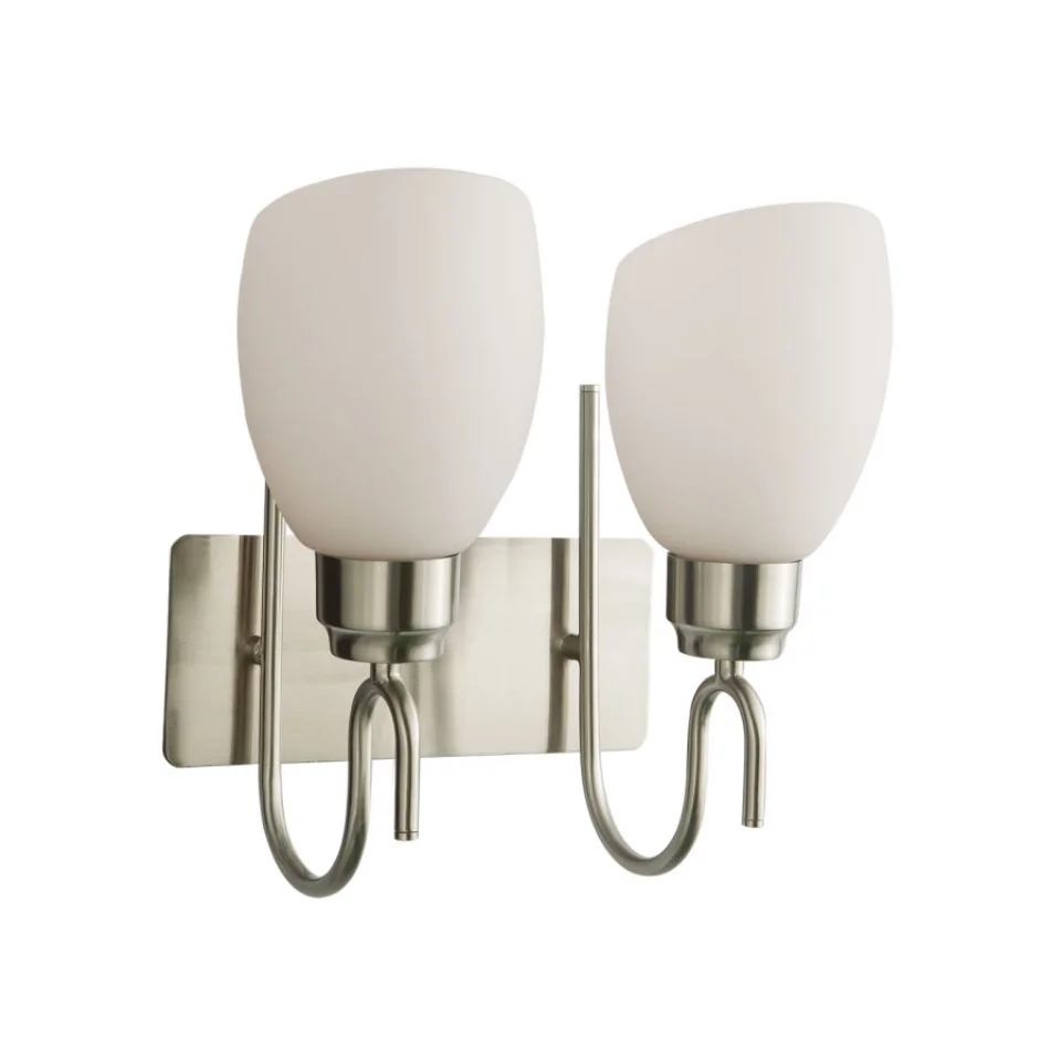Jaquar 2 LT Opal Globe Wall Lamp (DWL-NKL-WLBPGG002E27) (DWL-NKL-WLBPGG002E27)