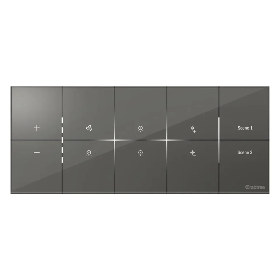 Havells 1 Fan, 3 ON/OFF Switch, 1 Dimmer, 2 scene I Sense Grey