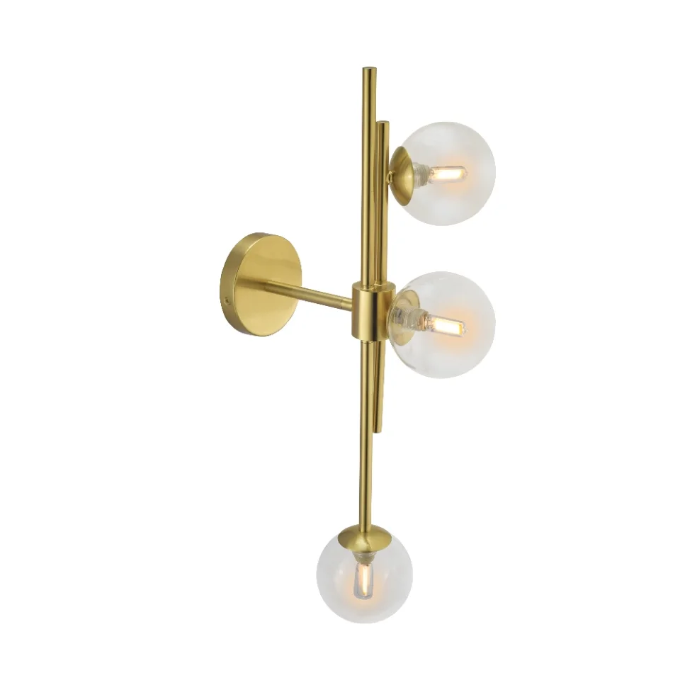 Jaquar 3 Lt Clear Glass Ball Wall Lamp